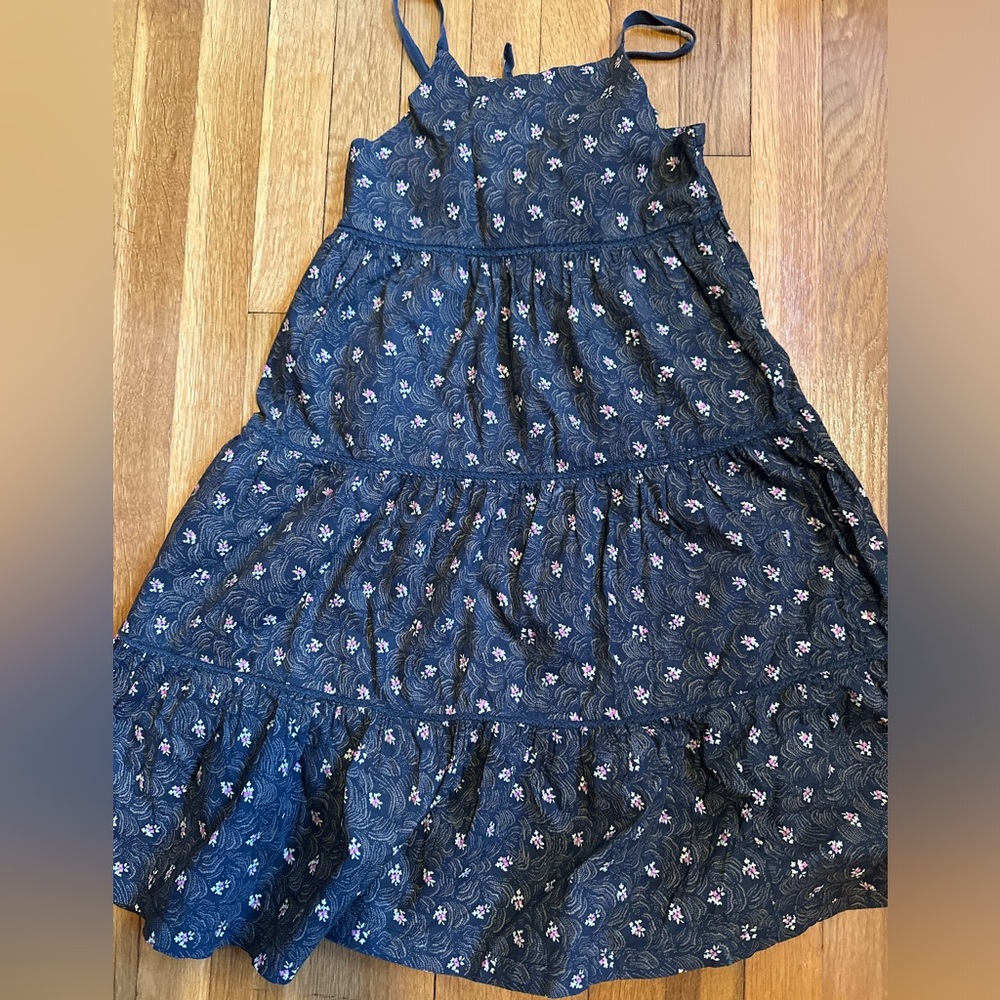 Bonpoint black floral dress (size 8)